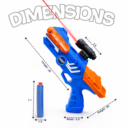 116M-Bullet Gun Toy - Safe Plastic Gun with 10 Bullets, Effective Range of 40 Feet, Ideal for Kids Above 3 Years, BIS Approve- (Blue)