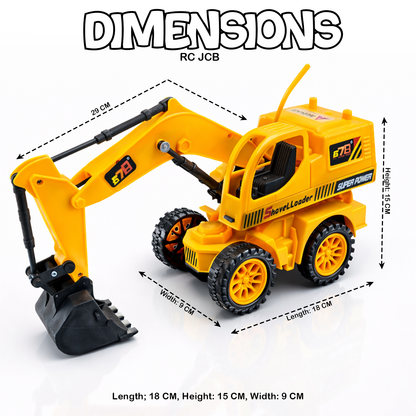 Remote Control Excavator Toy for Kids | Rechargeable Construction Digger with Lights