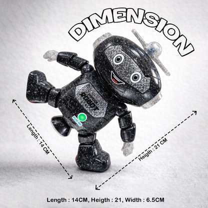 Mimique Dancing Robot Musical Toy With LED Lights & Spinning Propeller Rechargeable, 70+Different Music, Voice Recording 99444-2