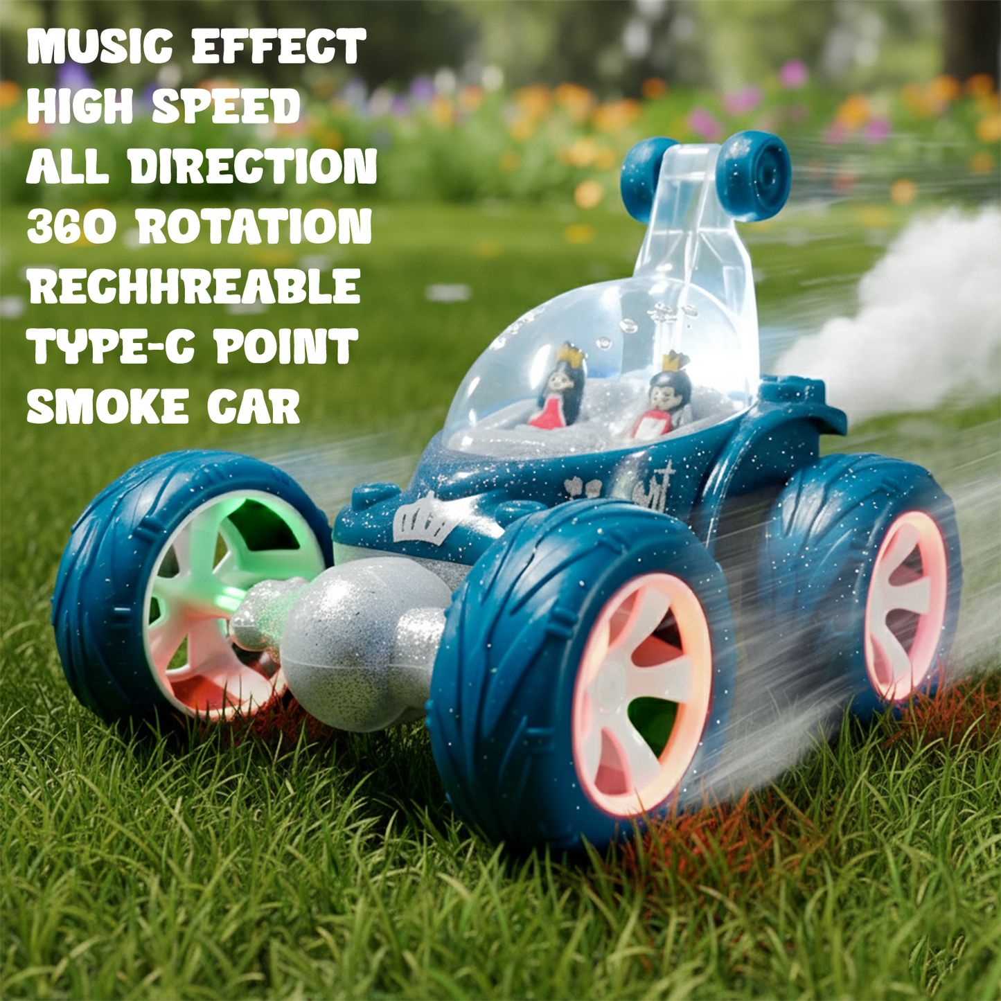 Flash RC Car for Kids | High-Speed Rechargeable Remote Control Car – Blue