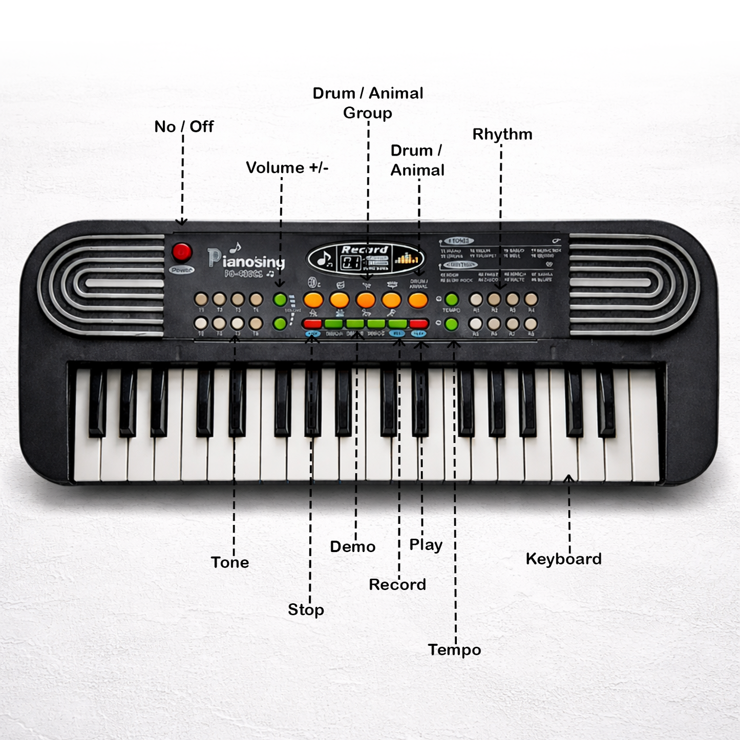 PS-430 Pianosing Keyboard With Mic, USB Power & Speaker Digital Portable Keyboard (37 Keys )
