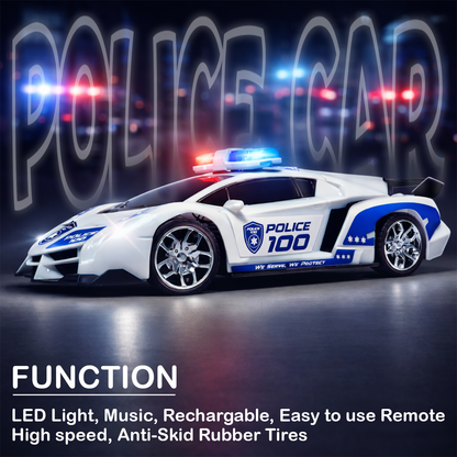 RC Police Car for Kids | Rechargeable Remote Control Car with Siren Lights