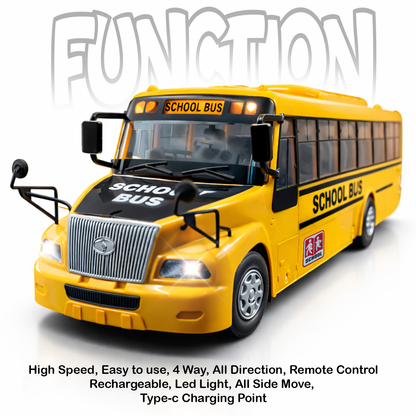 RC Remote Control Bus 4 Way High Speed Rechargeable LED Light Type-C Charging Point All Direction