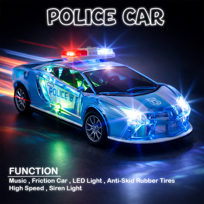 Police Push & Go Friction Toy Car for Kids | Durable Fun Play Car – Blue