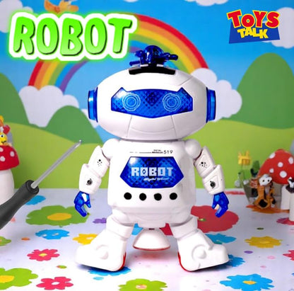 Dancing Robot Toy for Kids with 3D Lights and Music Robot Toy with Moving Hands Legs Head Spinning Action Battery Operated Fun Dance Toy for Boys Girls Indoor Play [White 99444-2]