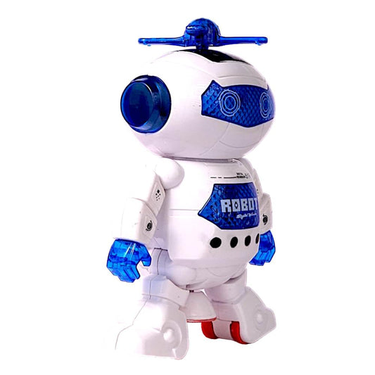 Dancing Robot Toy for Kids with 3D Lights and Music Robot Toy with Moving Hands Legs Head Spinning Action Battery Operated Fun Dance Toy for Boys Girls Indoor Play [White 99444-2]