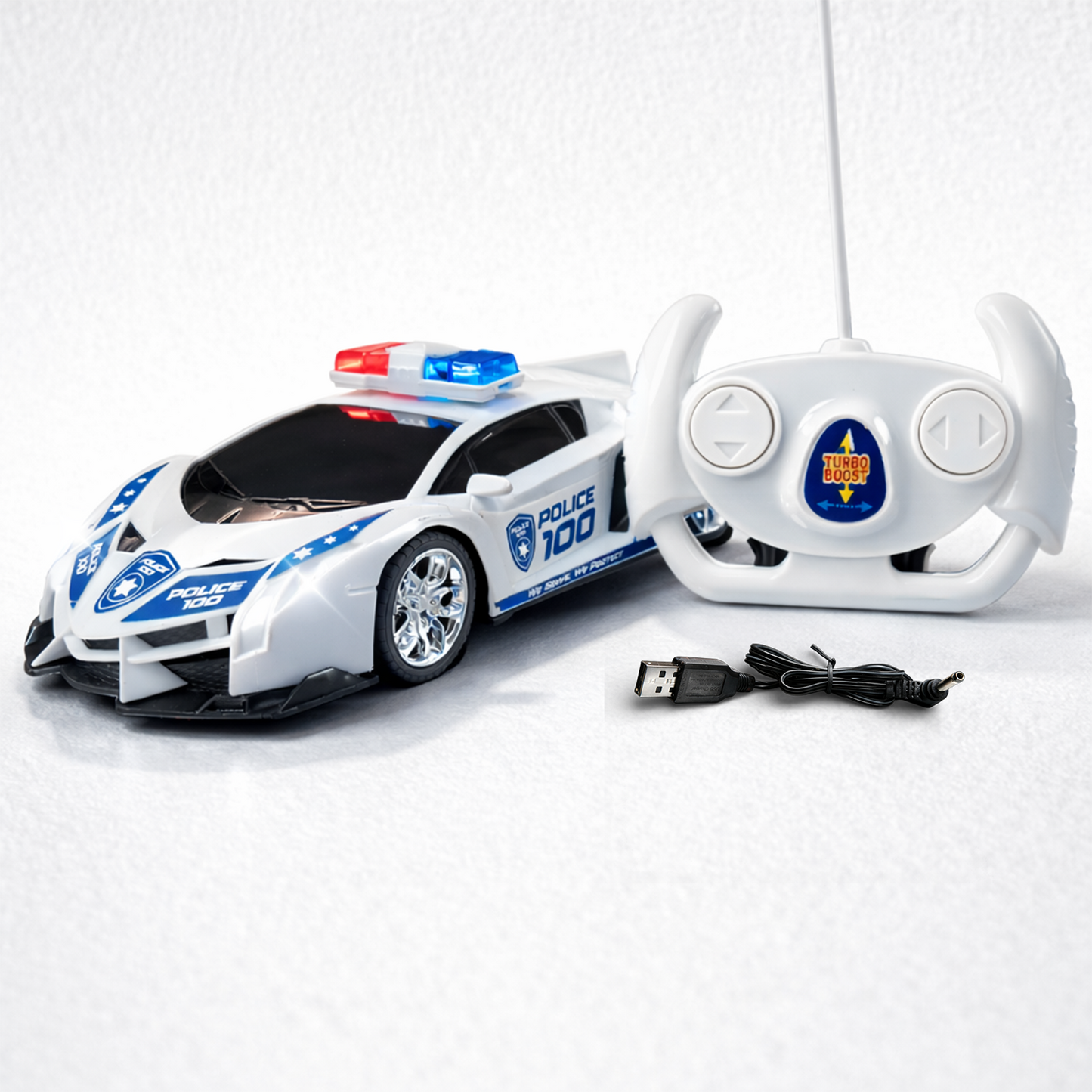 RC Police Car for Kids | Rechargeable Remote Control Car with Siren Lights