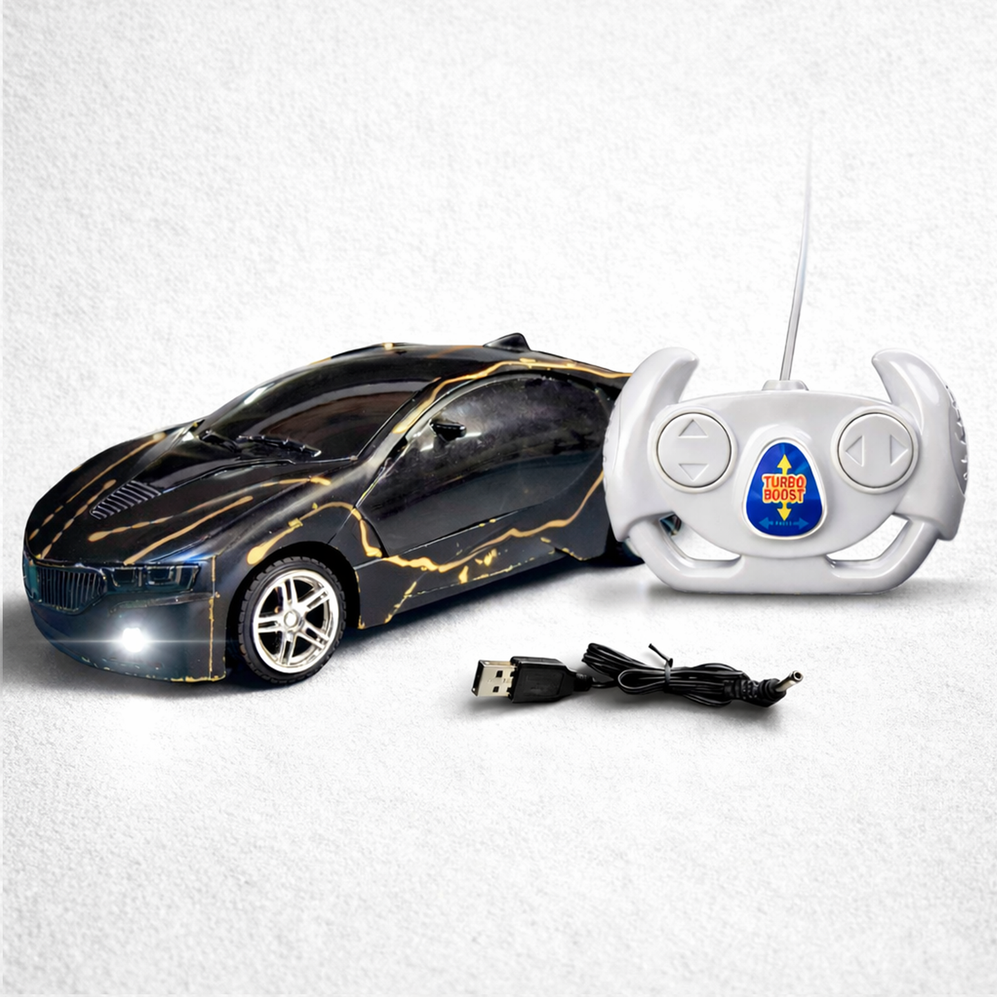 3D Remote Control Car for Kids | High-Speed Rechargeable RC Car In Black