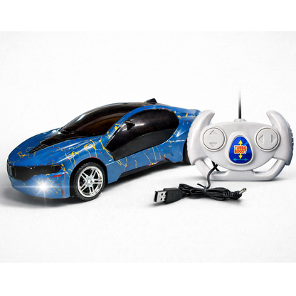 3D Remote Control Car for Kids | High-Speed Rechargeable RC Car In Blue