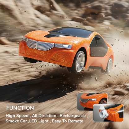 3D Metallic Sparkling RC Car for Kids – High-Speed Rechargeable Remote Control Car