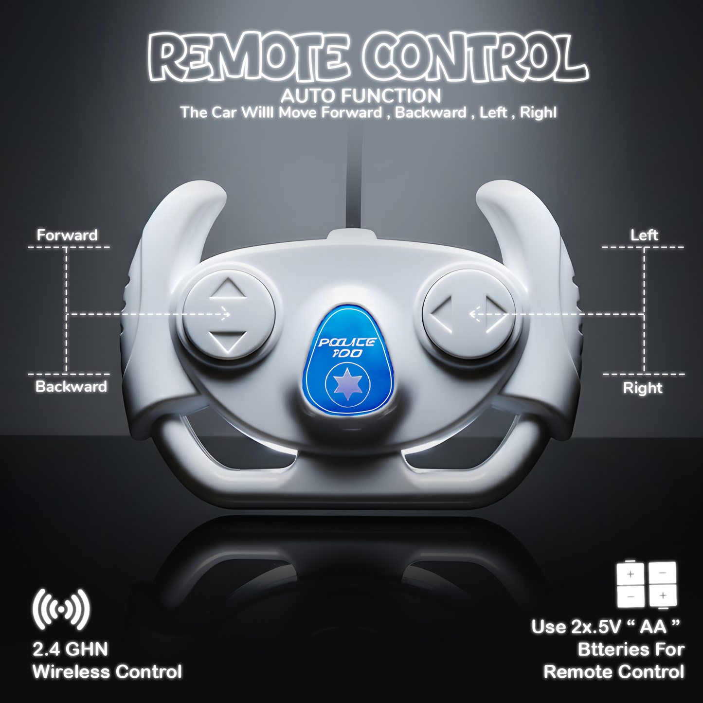 Police Remote Control Car for Kids | Rechargeable High-Speed RC Police Car In Blue