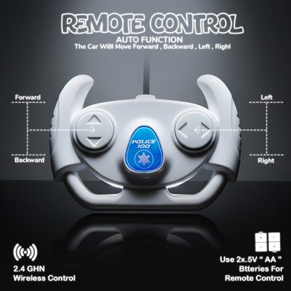 Police Remote Control Car for Kids | Rechargeable High-Speed RC Police Car In Blue