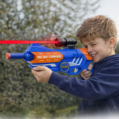 116M-Bullet Gun Toy - Safe Plastic Gun with 10 Bullets, Effective Range of 40 Feet, Ideal for Kids Above 3 Years, BIS Approve- (Blue)