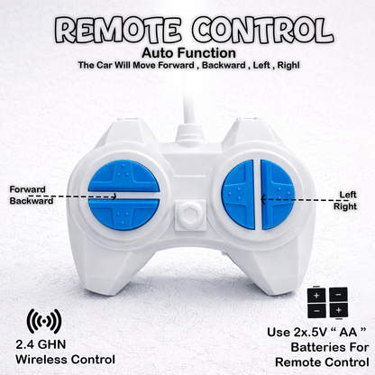 RC Police Stunt Car for Kids | Rechargeable High-Speed Remote Control Car with LED Lights – Blue