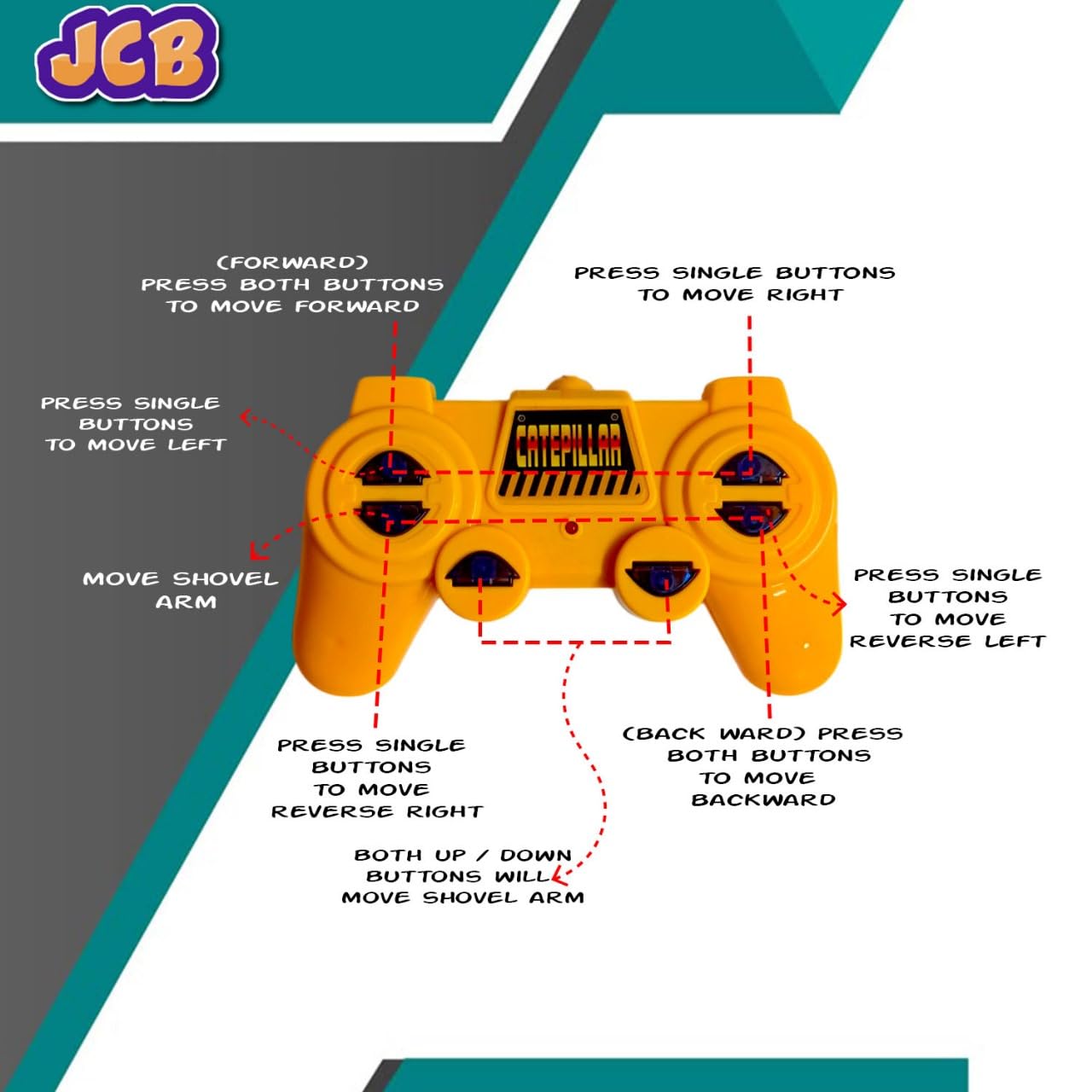Remote-Controlled JCB Digger Toy for Kids with Movable Shovel, Lights & Realistic Design – Indoor/Outdoor Construction Vehicle Play Toy (Yellow, 8037)