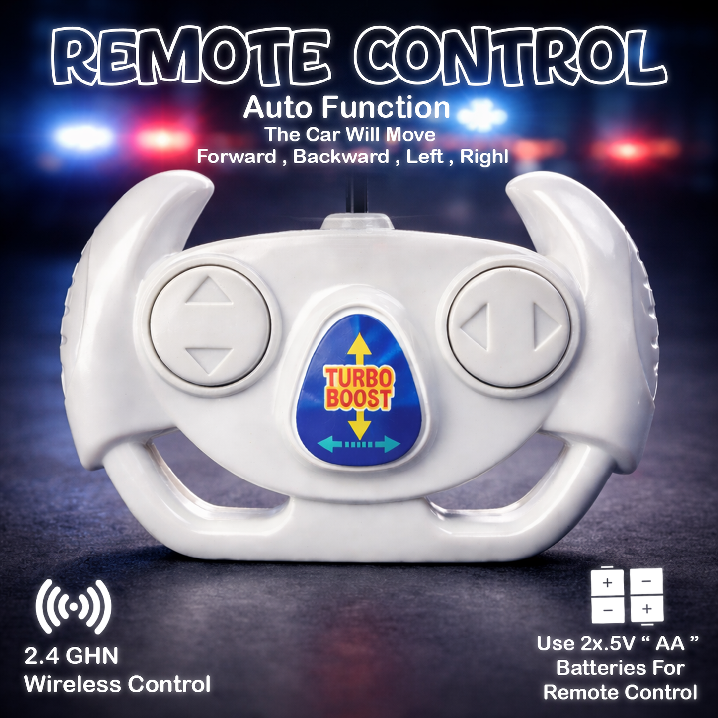 RC Police Car for Kids | Rechargeable Remote Control Car with Siren Lights