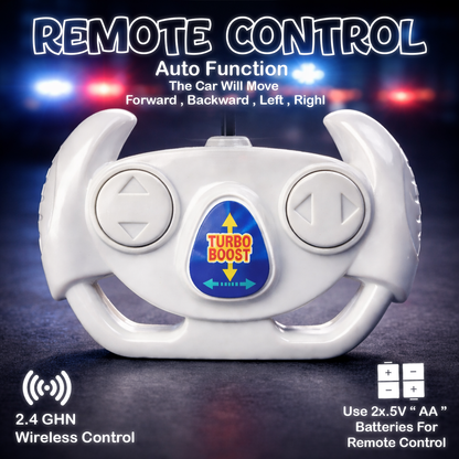 RC Police Car for Kids | Rechargeable Remote Control Car with Siren Lights