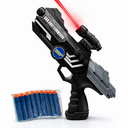 116M-Bullet Gun Toy - Safe Plastic Gun with 10 Bullets, Effective Range of 40 Feet, Ideal for Kids Above 3 Years, BIS Approve- (Black)