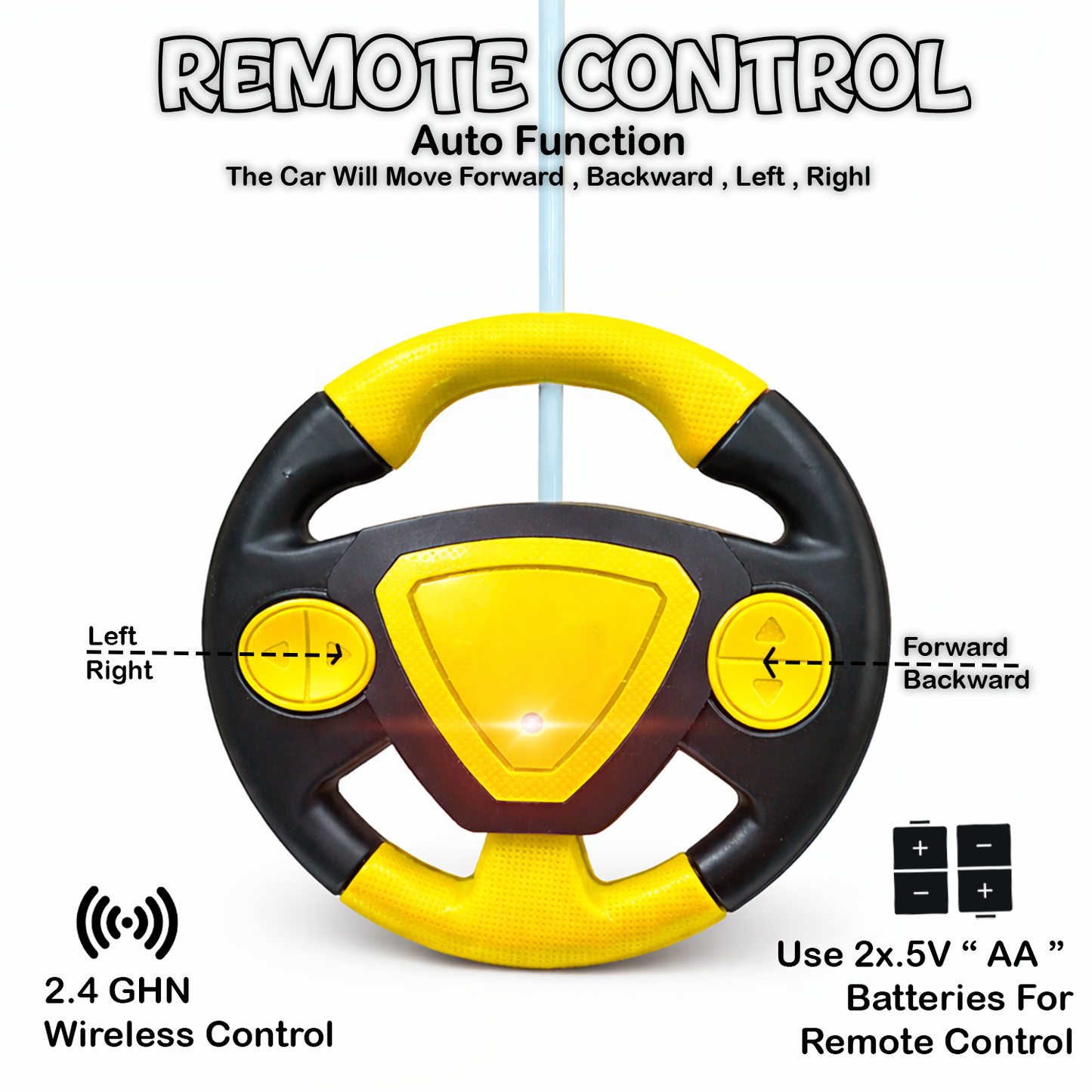RC Remote Control Bus 4 Way High Speed Rechargeable LED Light Type-C Charging Point All Direction