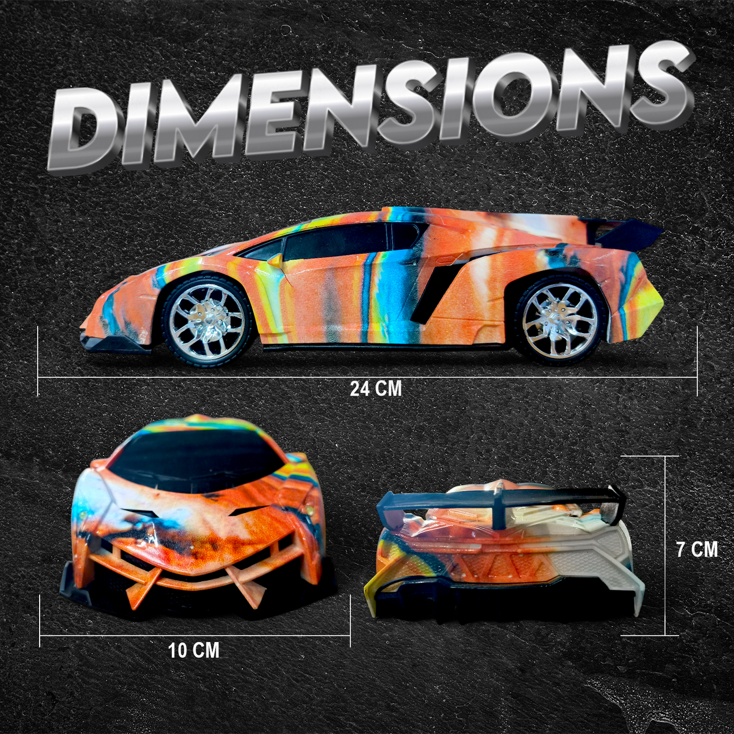 Vibrant Orange RC Sports Car for Kids | High-Speed Rechargeable Toy – Symmetric Design