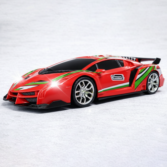 RC Racing Car for Kids | Rechargeable High-Speed Remote Control Sports Car with LED Lights In Red