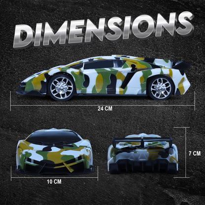 Army RC Sports Car for Kids | Rechargeable High-Speed Remote Control Toy Car with LED Lights