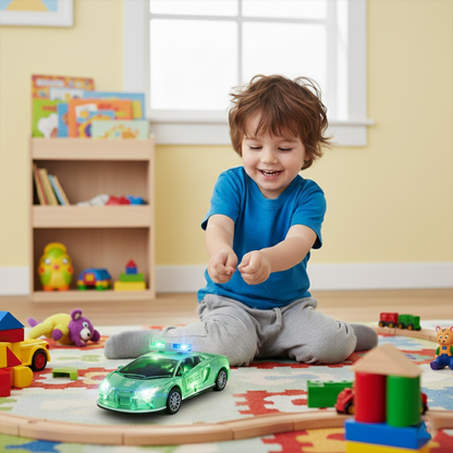 Police Push & Go Friction Toy Car for Kids | Durable Fun Play Car – Green