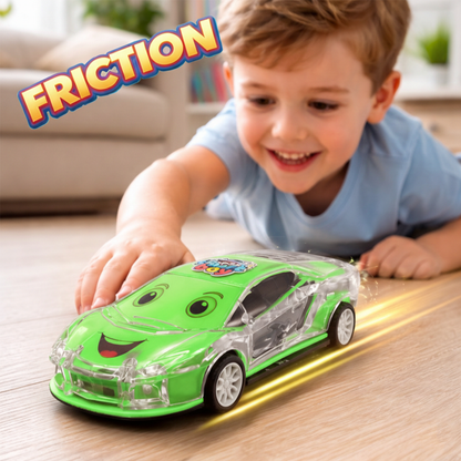 Smiley Push & Go Friction Toy Car for Kids | Durable Fun Play Car – Green