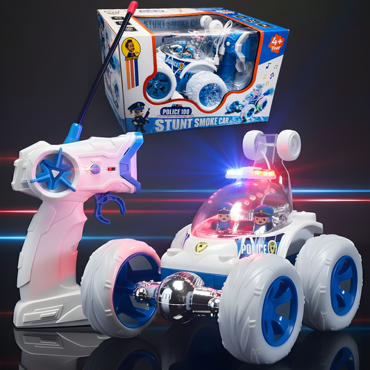 Police RC Stunt Car for Kids – 360° Rotation High-Speed Rechargeable Remote Control Car