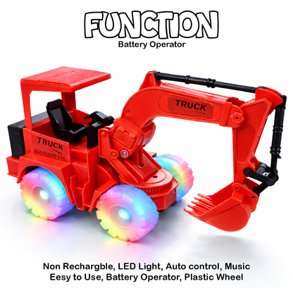 Kids Toy Excavator Truck | Red Construction Digger with Moving Arm – Fun Interactive Play Vehicle