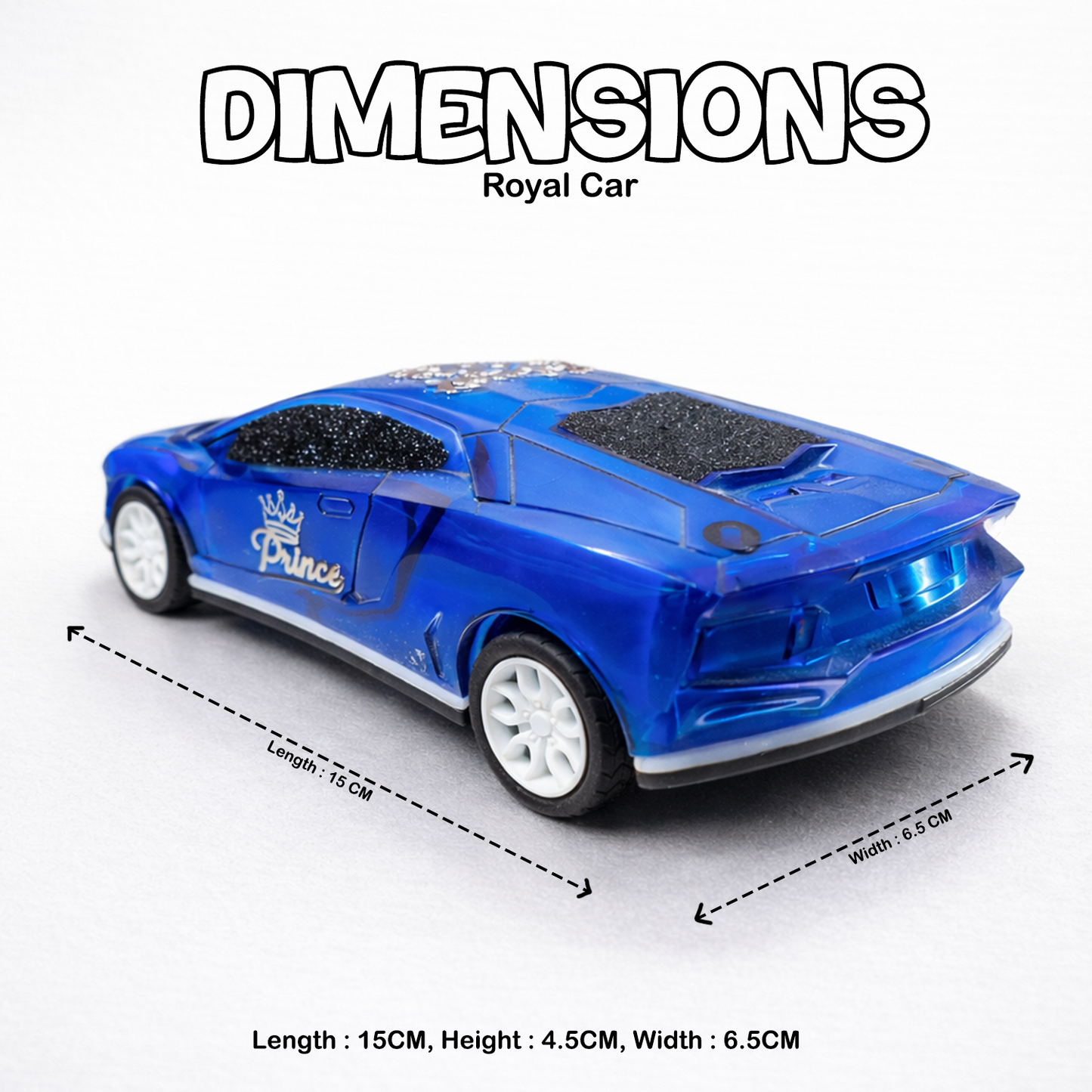 Dazzling Blue Translucent Glitter RC Sports Car for Kids | High-Speed Rechargeable Supercar