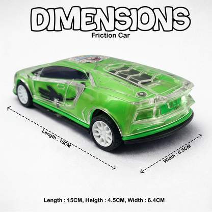 Smiley Push & Go Friction Toy Car for Kids | Durable Fun Play Car – Green
