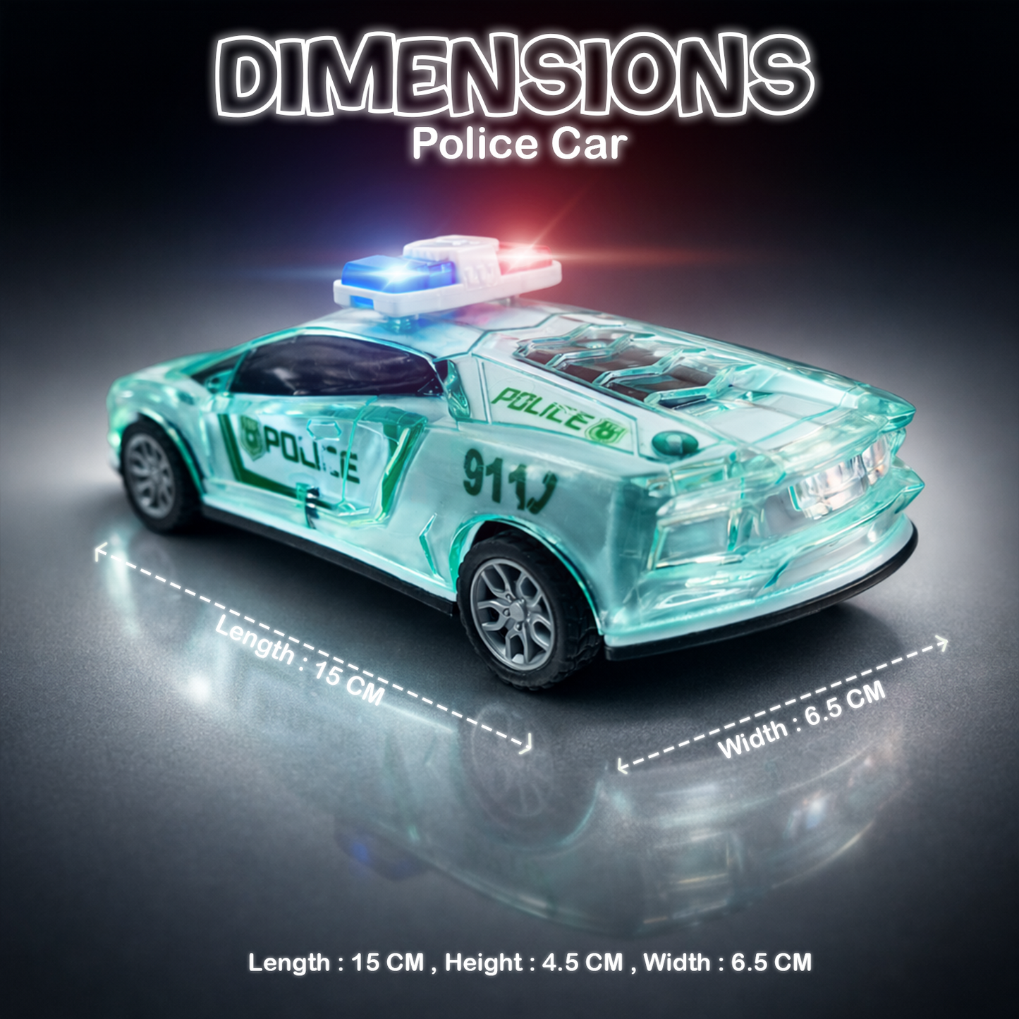 Police Push & Go Friction Toy Car for Kids | Durable Fun Play Car – Green