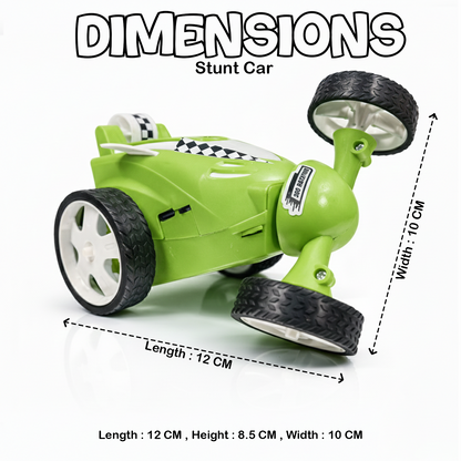 Small Stunt RC Car for Kids | Rechargeable High-Speed Remote Control Car with LED Lights – Green