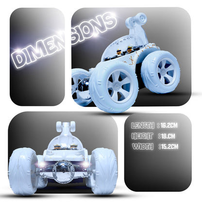 Design 360° Rotating RC Stunt Car for Kids | Rechargeable High-Speed Remote Control Car – White