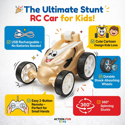 Small Stunt RC Car for Kids | Rechargeable High-Speed Remote Control Car – Glassy Skin