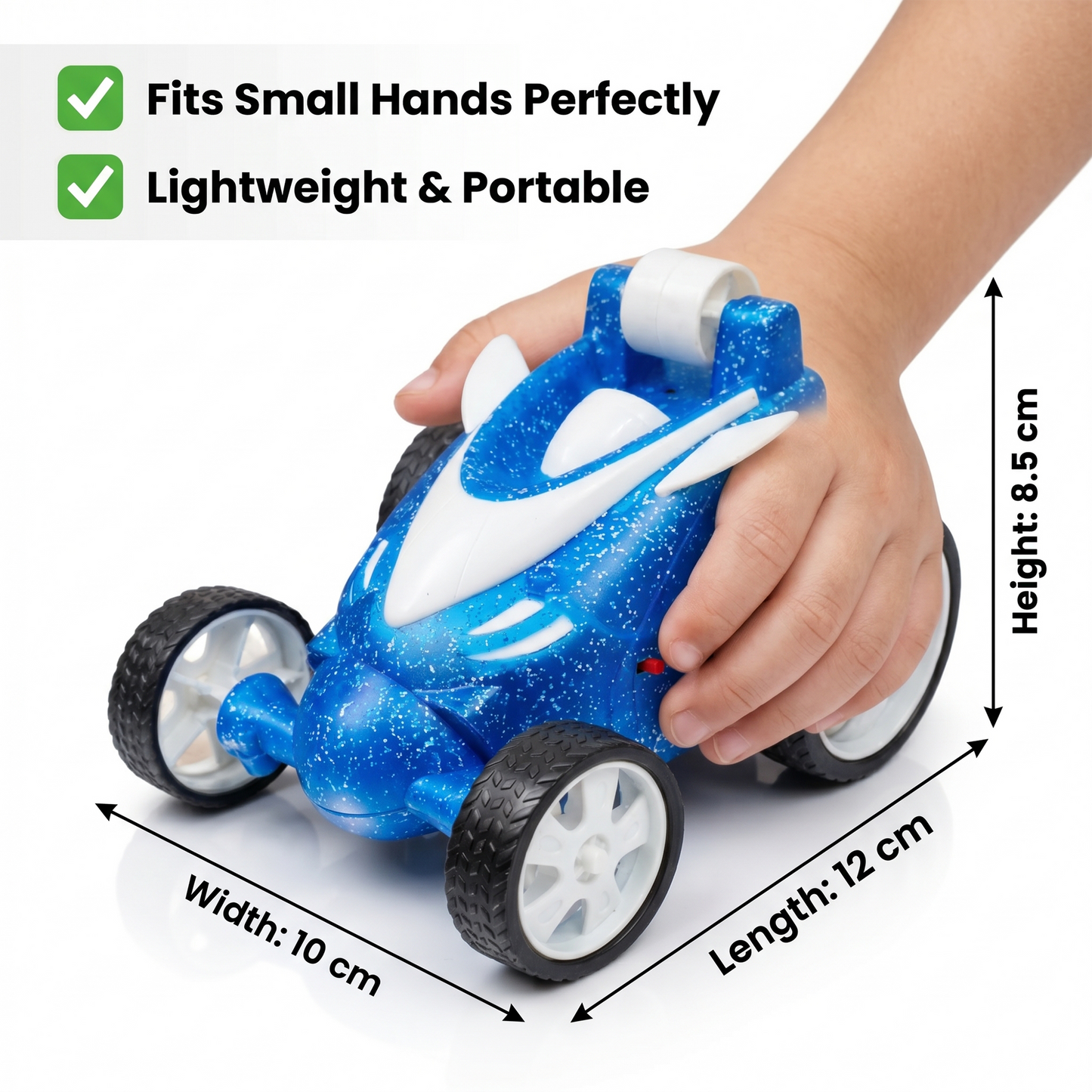 Remote Control Stunt Car with Smoke Effect USB Rechargeable Drift Toy (Blue)