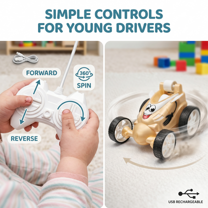 Small Stunt RC Car for Kids | Rechargeable High-Speed Remote Control Car – Glassy Skin