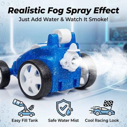 Remote Control Stunt Car with Smoke Effect USB Rechargeable Drift Toy (Blue)
