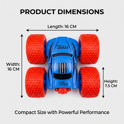 RC Thunder car Rechargeable, 360º Rotation car, Double-Sided Driving, Smoke Car, Remote Control (Blue))