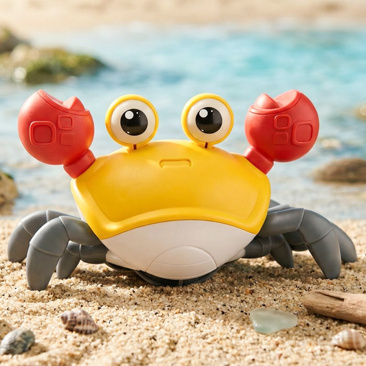 carb toyz Rechargeable Crawling Crab Baby Toys for 6 to 12 Months with Light & Sound | Sensory Interactive Moving Musical Tummy Time Activity for Babies & Toddlers | Birthday Gift for Kids Electric Toy