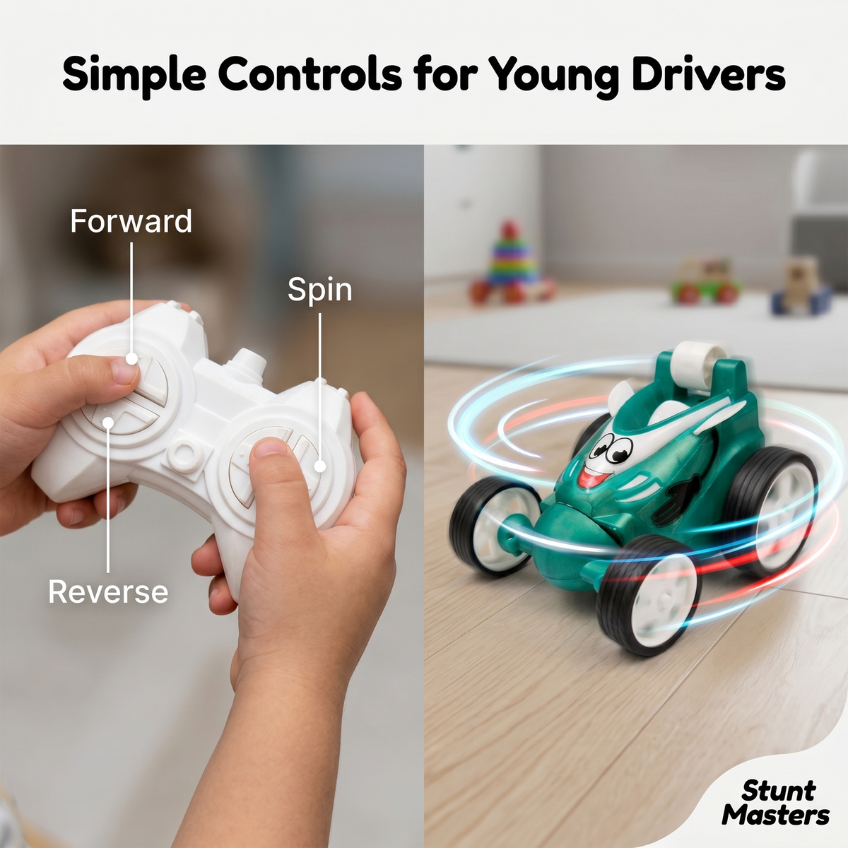 Small Stunt RC Car for Kids | Rechargeable High-Speed Remote Control Car – Glassy Green
