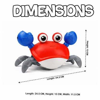 carb toyz Rechargeable Crawling Crab Baby Toys for 6 to 12 Months with Light & Sound | Sensory Interactive Moving Musical Tummy Time Activity for Babies & Toddlers | Birthday Gift for Kids Electric Toy( RED)