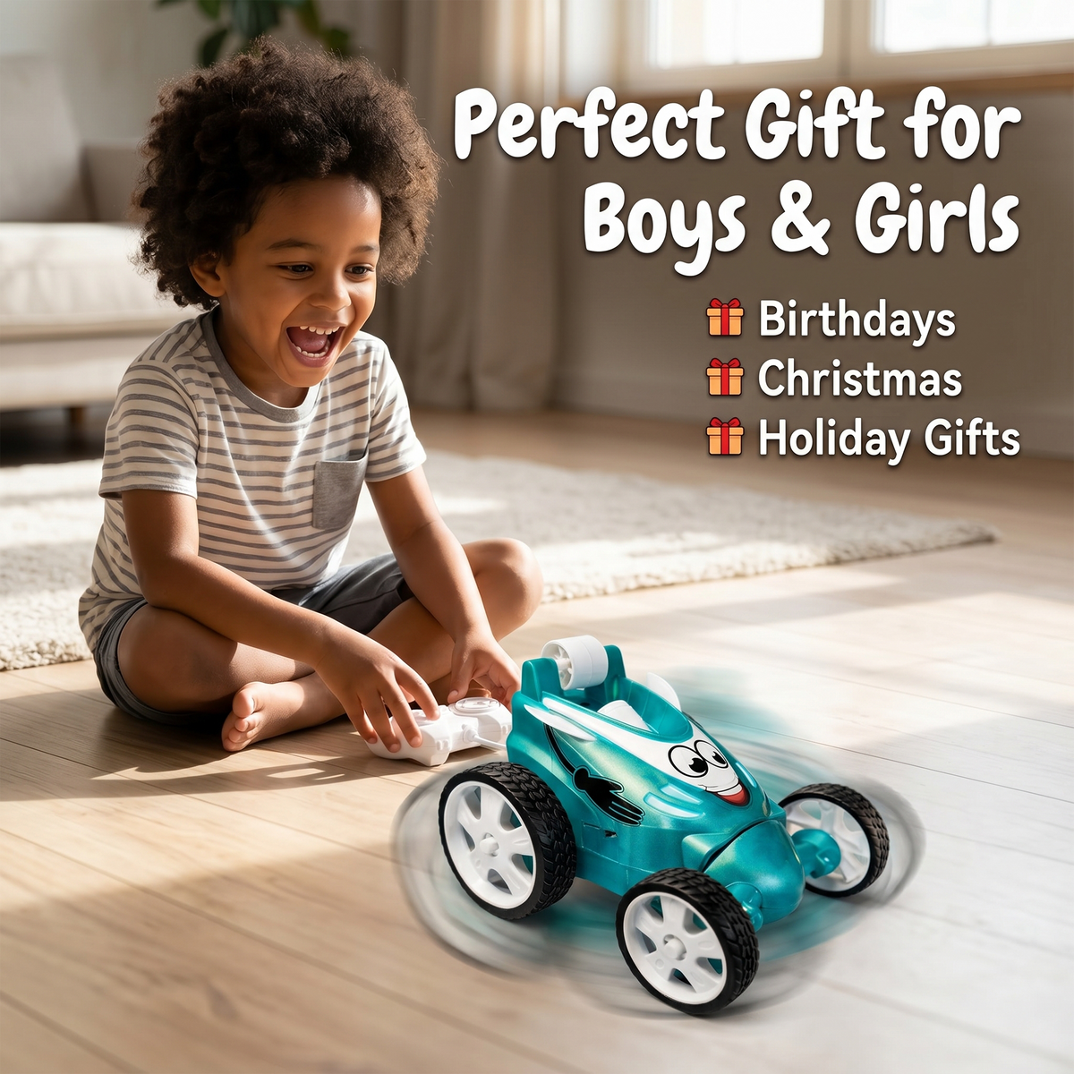 Small Stunt RC Car for Kids | Rechargeable High-Speed Remote Control Car – Glassy Green