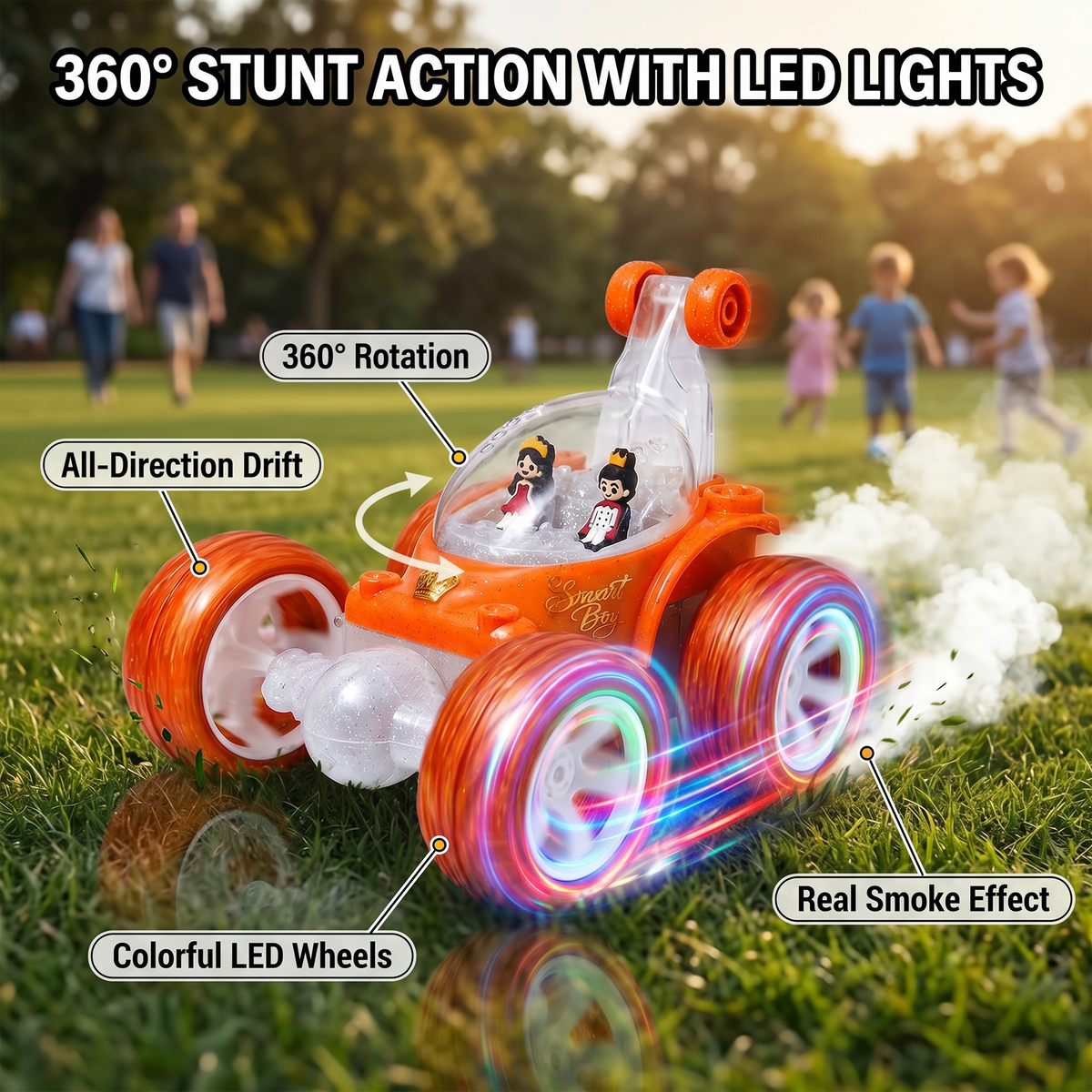 Flash RC Car for Kids | High-Speed Rechargeable Remote Control Car In Orange