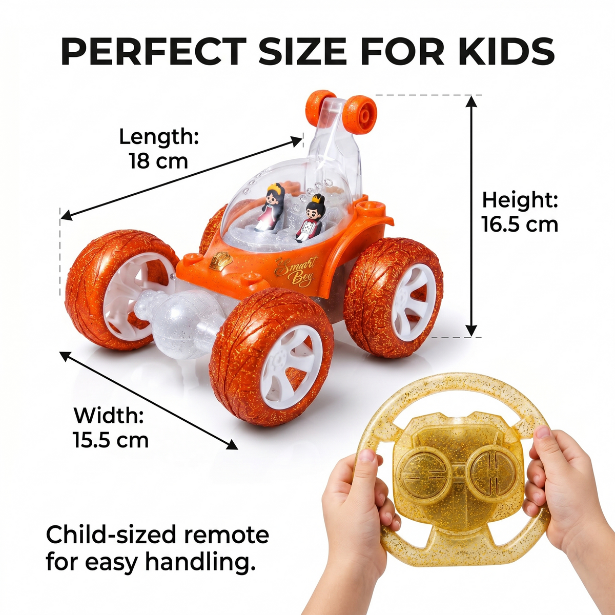 Flash RC Car for Kids | High-Speed Rechargeable Remote Control Car In Orange