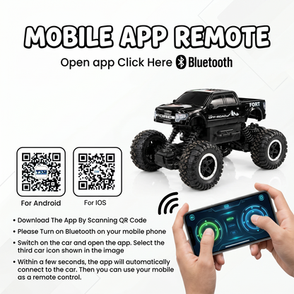 Remote Control Rock Crawler Car | Off Road RC Car | Rechargeable | 6121 (Black)