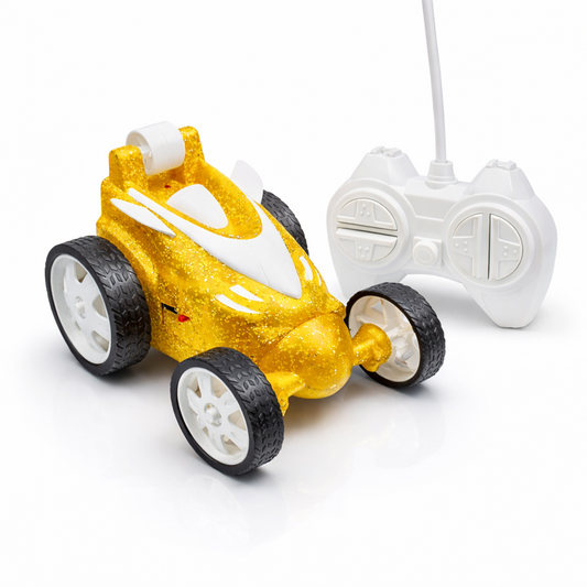 Remote Control Stunt Car with Smoke Effect USB Rechargeable Drift Toy (yellow)