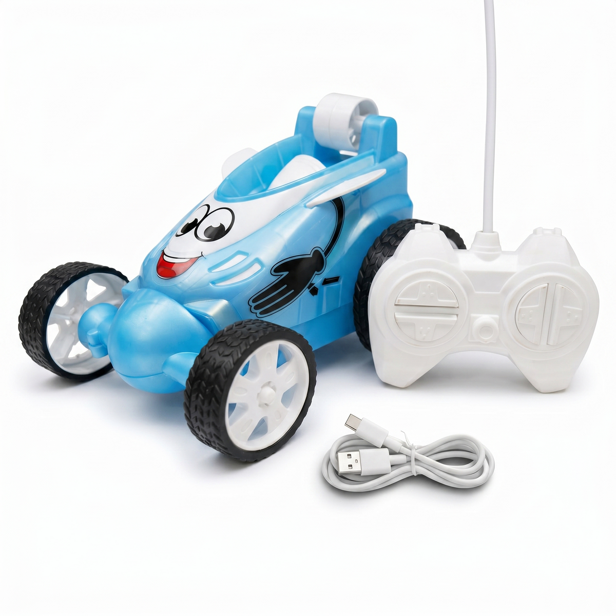 Small Stunt RC Car for Kids | Rechargeable High-Speed Remote Control Car – Glassy Blue
