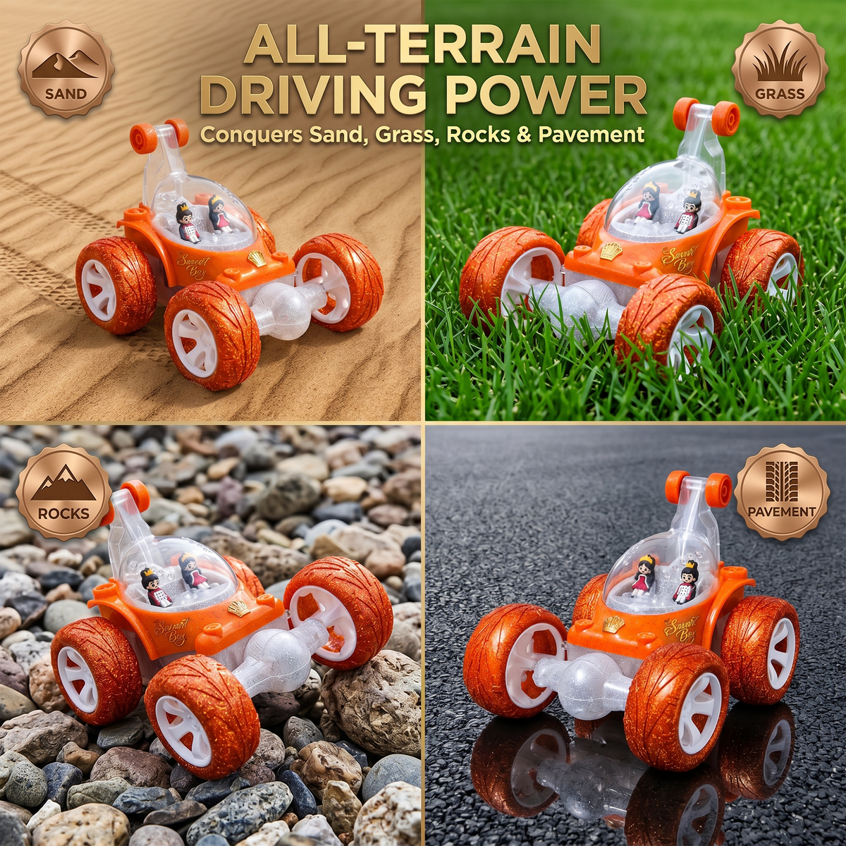 Flash RC Car for Kids | High-Speed Rechargeable Remote Control Car In Orange